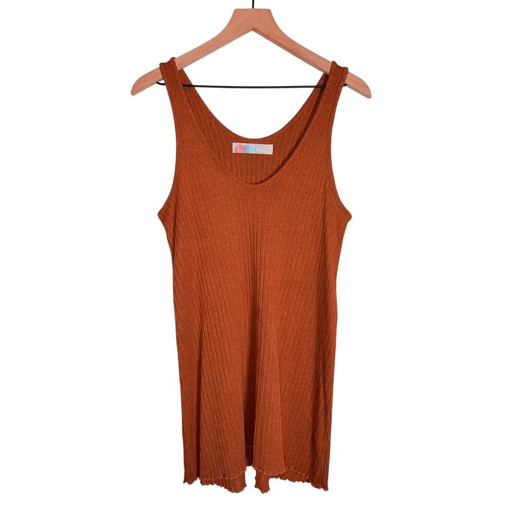 FREE PEOPLE FP Beach Ribbed Lightweight breezy swim cover up mini dress S